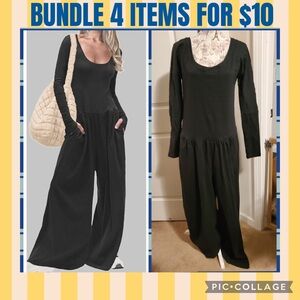 Temu Black Long Sleeve Jumpsuit XL
